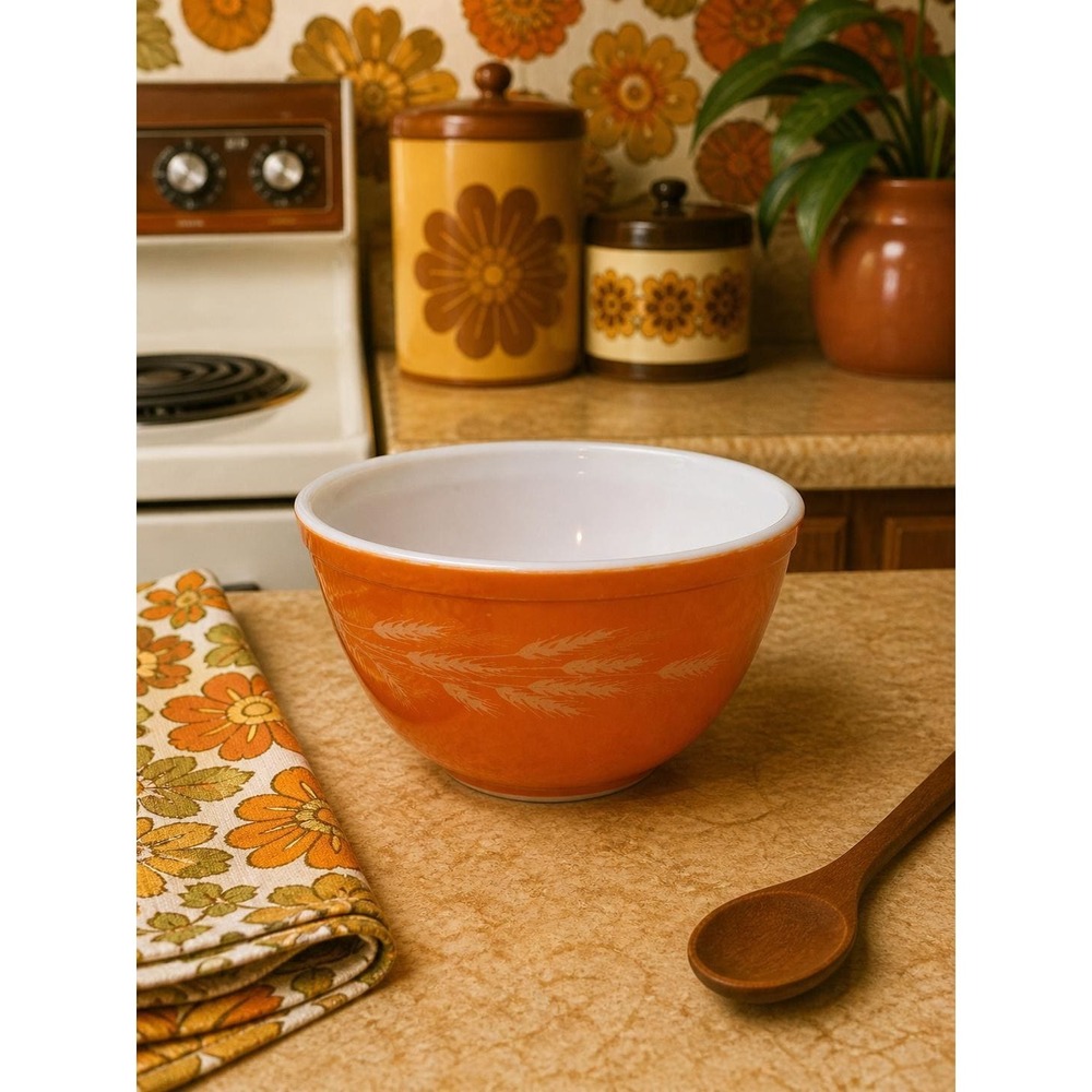 Vintage Pyrex Autumn Harvest  750ML Mixing Bowl #401, Rust Color